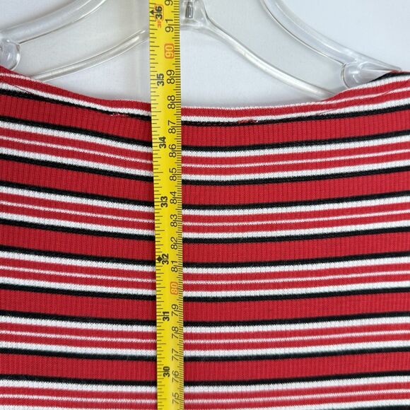 PINK Rose Size M Striped Knit Long Sleeve Button Front Shirt Dress Women’s - Picture 13 of 16